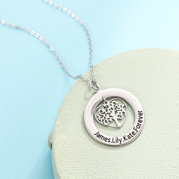 Life Tree carved name custom Necklace - Image 3