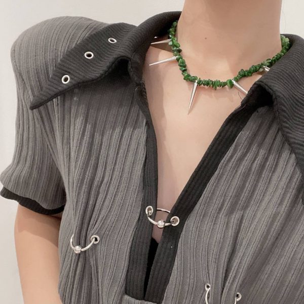 Custom Green Diopside Choker Necklace - Image 5