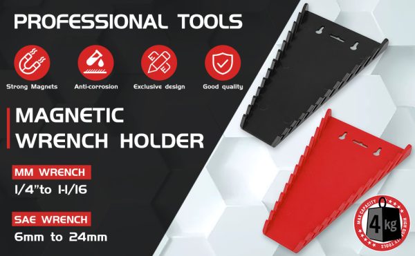 Magnetic Wrench Holder - Removable Tool Storage Rack & Wrench Bracket