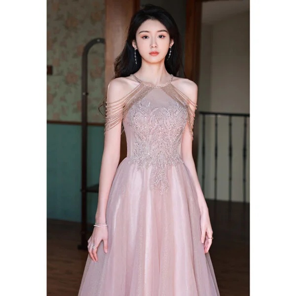Tassel Night Socialite Elegant Light Luxury Sling Dress for Chic Events