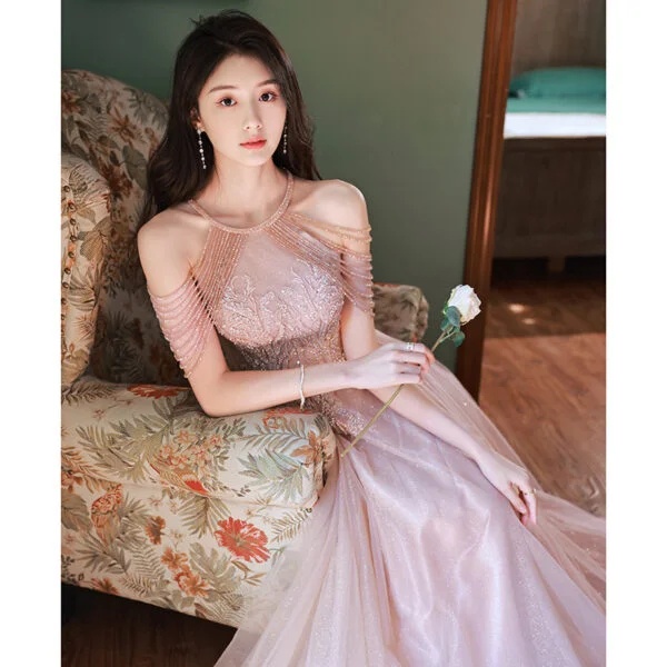 Tassel Night Socialite Elegant Light Luxury Sling Dress for Chic Events - Image 3