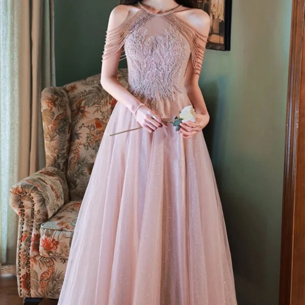 Tassel Night Socialite Elegant Light Luxury Sling Dress for Chic Events - Image 5