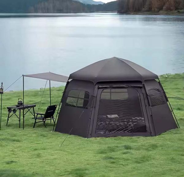 Hexagonal Vinyl Automatic Camping Tent for Effortless Outdoor Adventures - Image 4