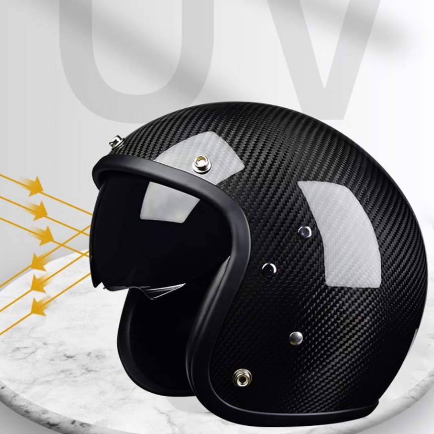 Carbon Fiber Electric Motorcycle Helmet - Lightweight & Durable Safety Gear - Image 3