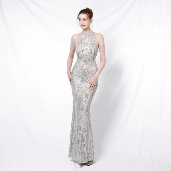 Elegant Backless Sequin Evening Dress for Women | Affordable Party Wear - Image 5