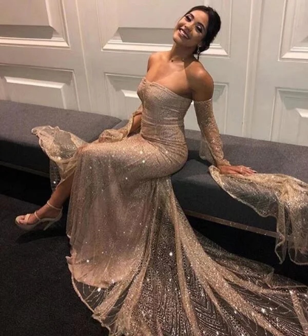 Stylish European and American Raglan Sleeve Tube Top Split Dress - Image 5