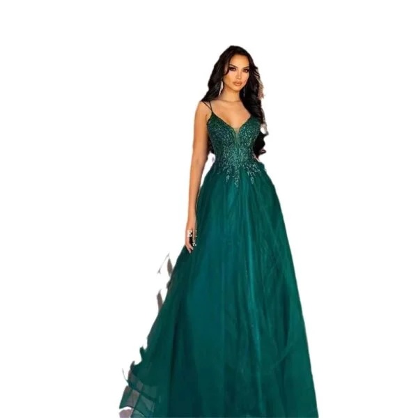Elegant Dark Green Evening Dress for Banquet Hosts - Image 7
