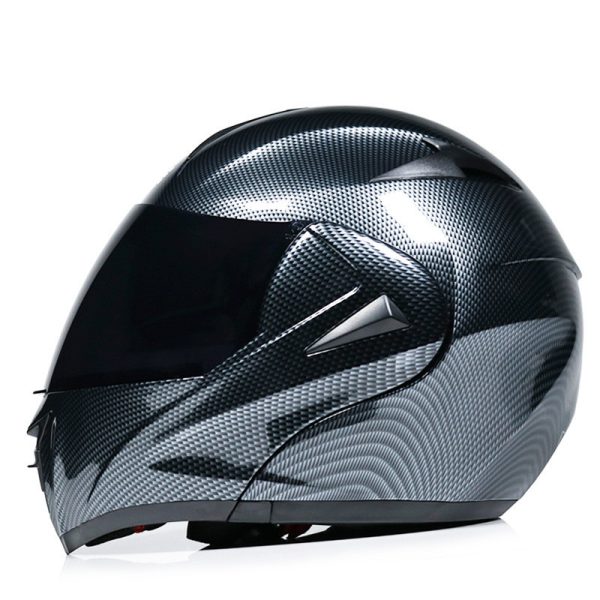 Carbon Fiber Motorcycle Helmet with Double Mirror for Men and Women - Electric Bike Safety Gear - Image 4