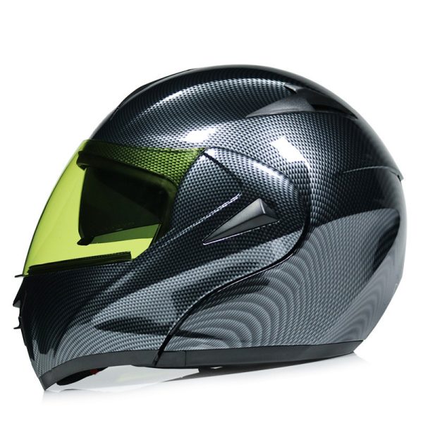 Carbon Fiber Motorcycle Helmet with Double Mirror for Men and Women - Electric Bike Safety Gear - Image 5
