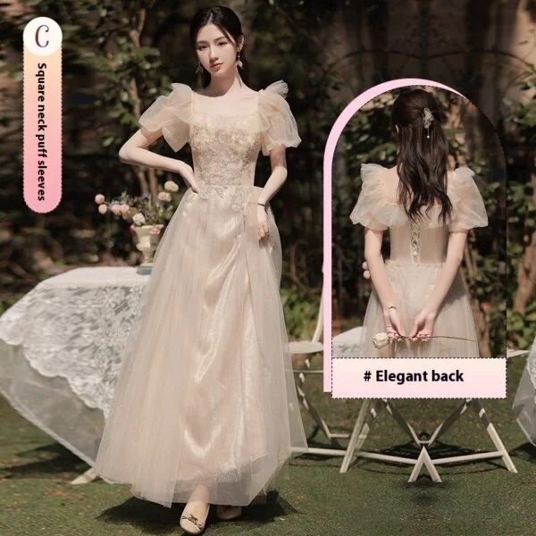 Stylish Women's Elegant Long Slimming Bridesmaid Dress for Special Occasions - Image 9