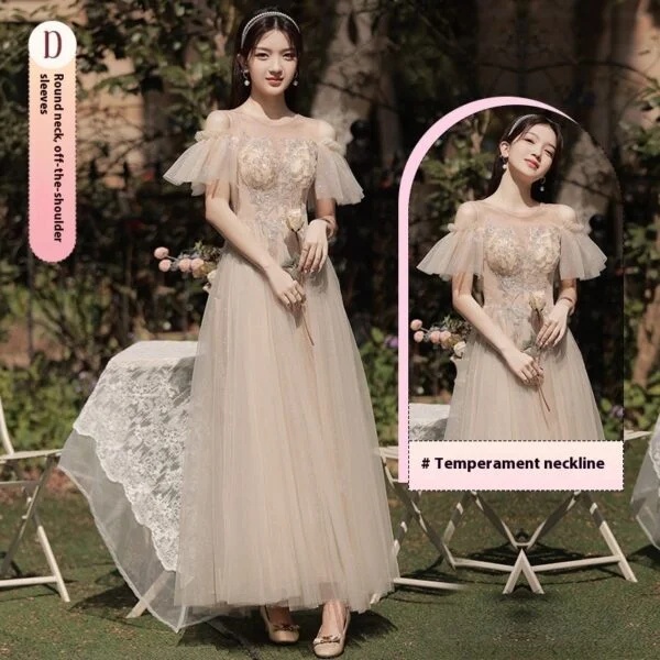 Stylish Women's Elegant Long Slimming Bridesmaid Dress for Special Occasions - Image 12