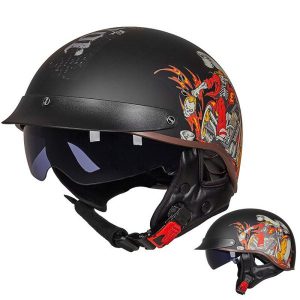 Retro Motorcycle Helmet - Classic Vintage Style for Riders