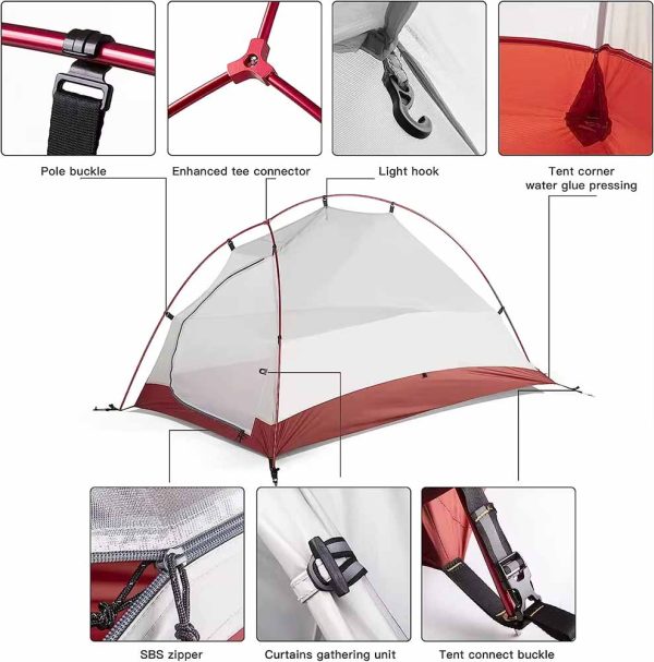 1-2 Person Ultralight Backpacking Tent - Compact, Durable & Easy to Carry - Image 9