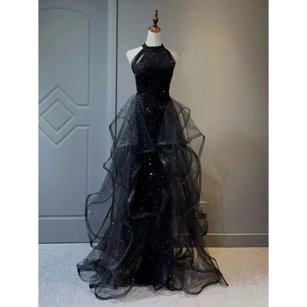 Elegant Black Evening Dress for Women - Chic & Timeless Style - Image 9