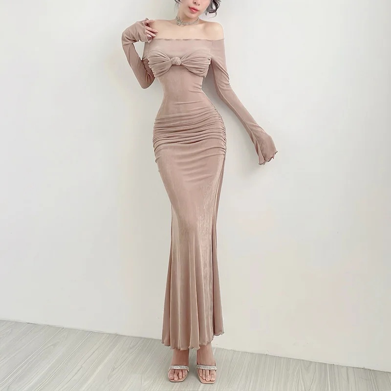 Stylish Elegant Sexy Slim-fit Off-shoulder Chest Dress for Fashion Lovers - Image 4