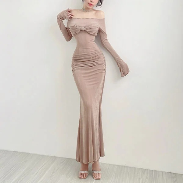 Stylish Elegant Sexy Slim-fit Off-shoulder Chest Dress for Fashion Lovers - Image 5