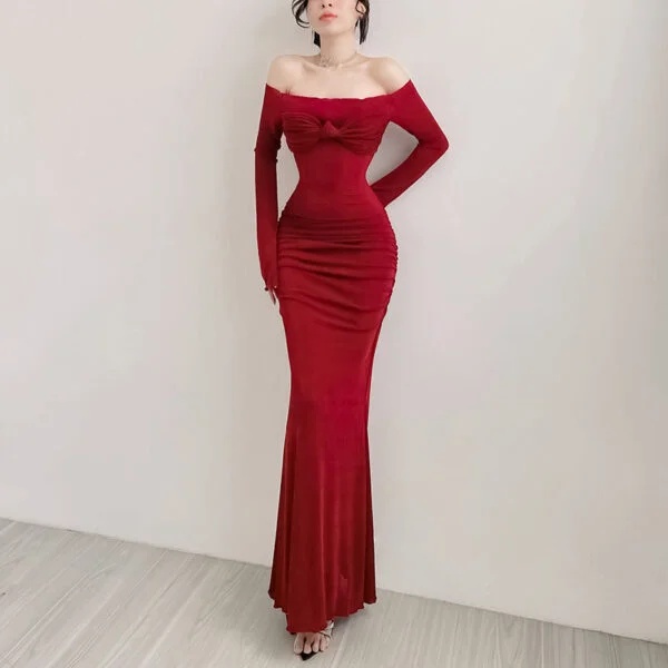 Stylish Elegant Sexy Slim-fit Off-shoulder Chest Dress for Fashion Lovers - Image 7
