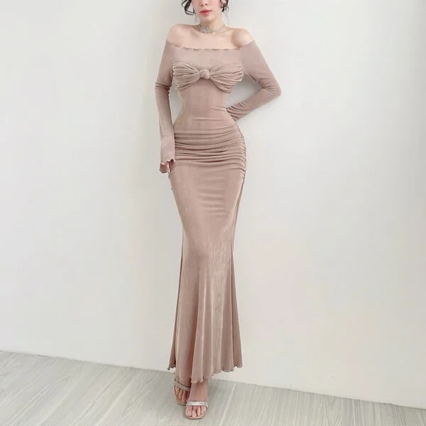 Stylish Elegant Sexy Slim-fit Off-shoulder Chest Dress for Fashion Lovers - Image 9