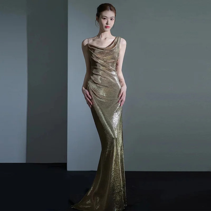 Elegant Fishtail Evening Dress for Women - Sexy Backless Sequins for Annual Meetings - Image 6