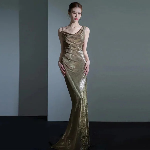 Elegant Fishtail Evening Dress for Women - Sexy Backless Sequins for Annual Meetings - Image 9
