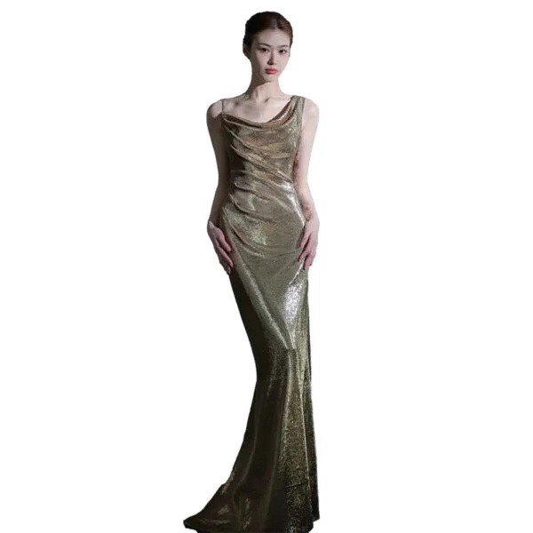 Elegant Fishtail Evening Dress for Women - Sexy Backless Sequins for Annual Meetings - Image 10