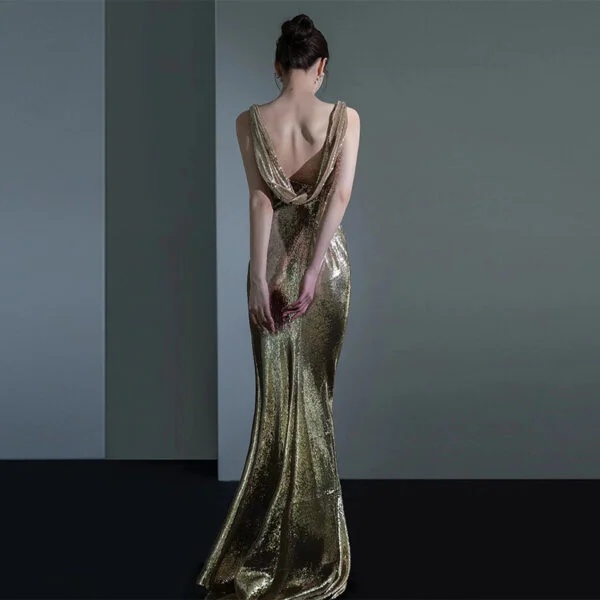 Elegant Fishtail Evening Dress for Women - Sexy Backless Sequins for Annual Meetings - Image 11