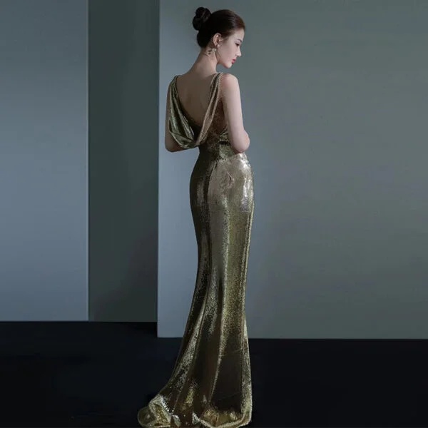 Elegant Fishtail Evening Dress for Women - Sexy Backless Sequins for Annual Meetings - Image 12