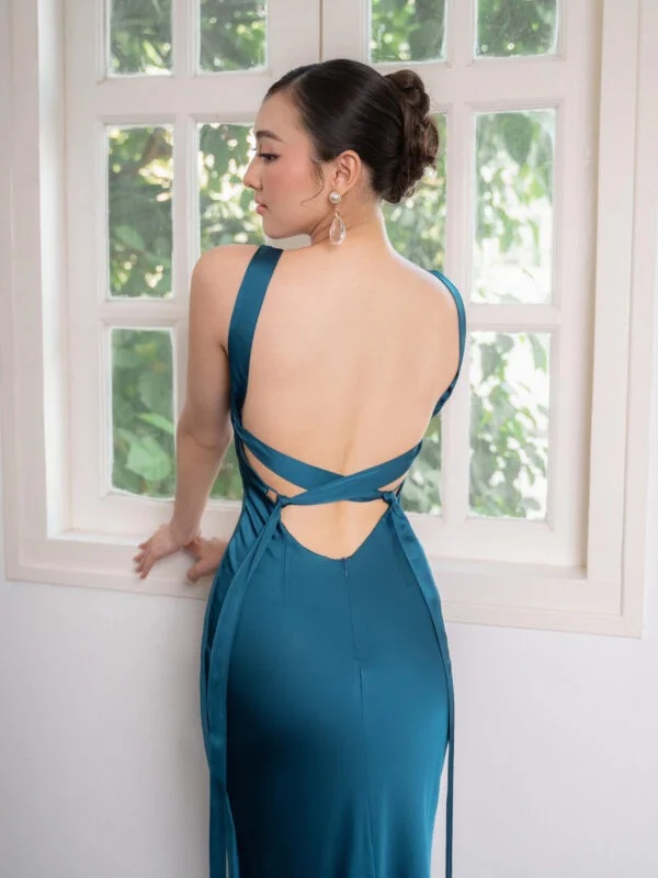 Backless Strappy Lake Blue Bridal Gown - Perfect for Your Dream Wedding - Image 5