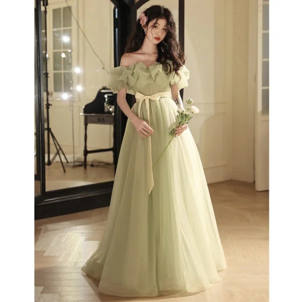 Elegant Off-Shoulder Evening Dress - Affordable Luxury for Niche Fashion - Image 3
