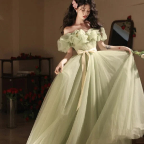 Elegant Off-Shoulder Evening Dress - Affordable Luxury for Niche Fashion - Image 5