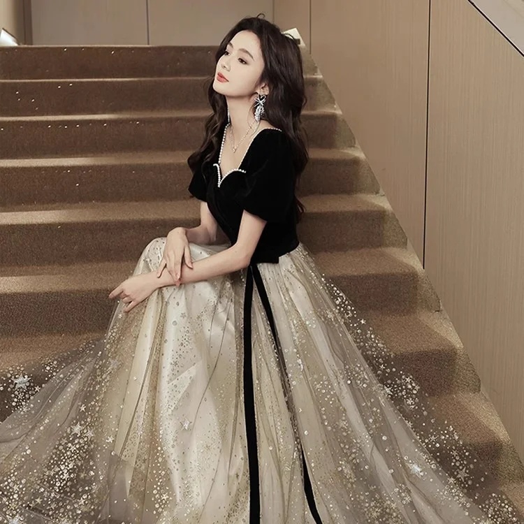 Women’s French Light Luxury Elegant Black Evening Dress for Any Occasion - Image 6