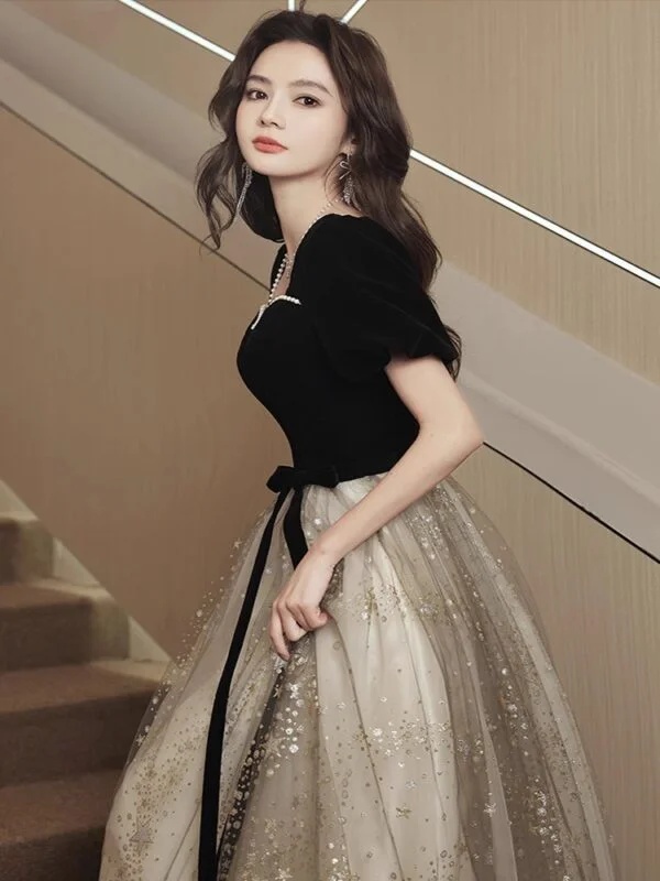 Women’s French Light Luxury Elegant Black Evening Dress for Any Occasion - Image 7