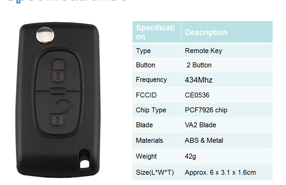 2-Button Car Key - Reliable Remote Key Fob for Easy Vehicle Access - Image 2