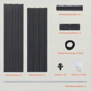 Galvanized Outdoor Raised Garden Bed Kit - Black Rectangle Planter for Vegetables, Fruits, and Herbs