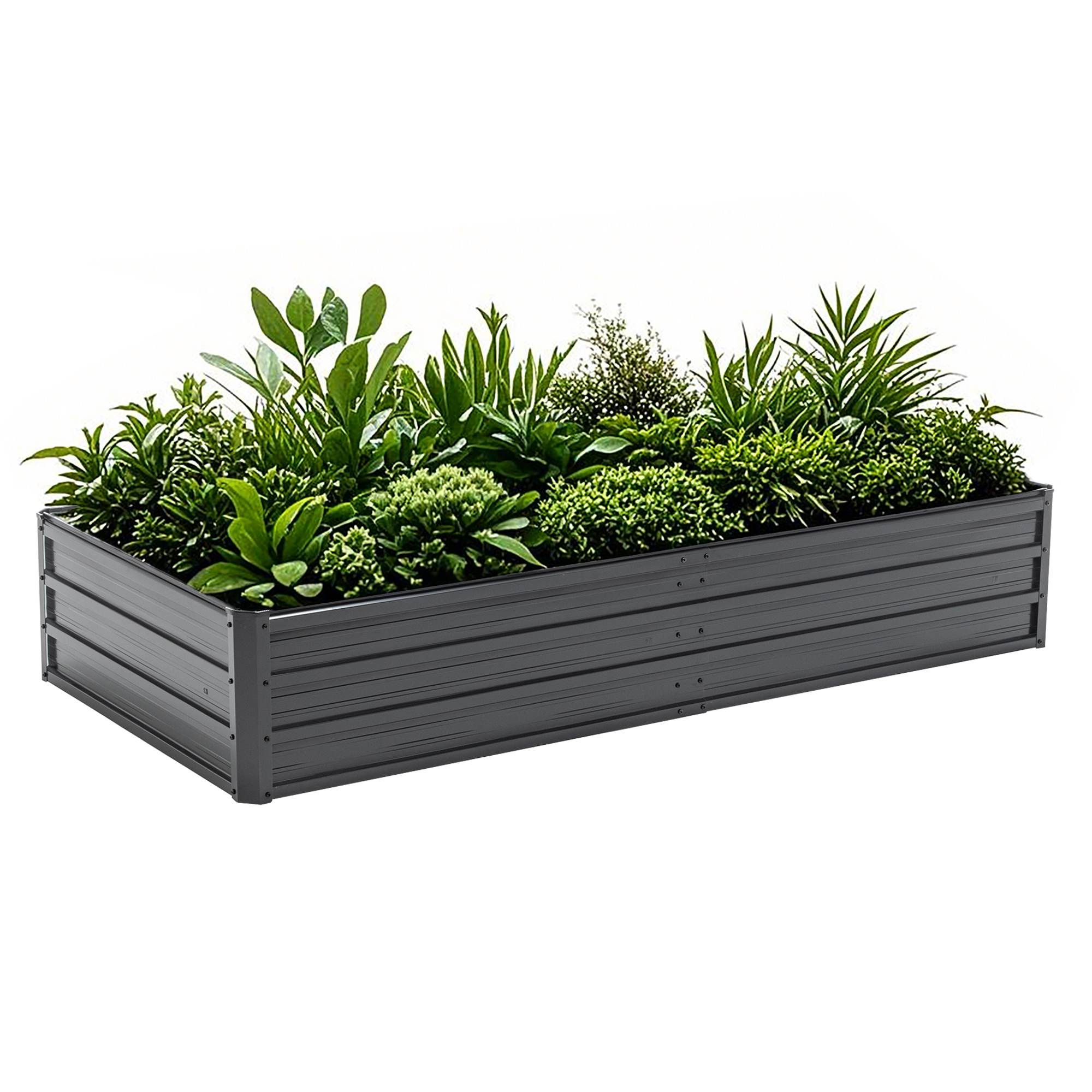 Galvanized Outdoor Raised Garden Bed Kit - Black Rectangle Planter for Vegetables, Fruits, and Herbs - Image 17