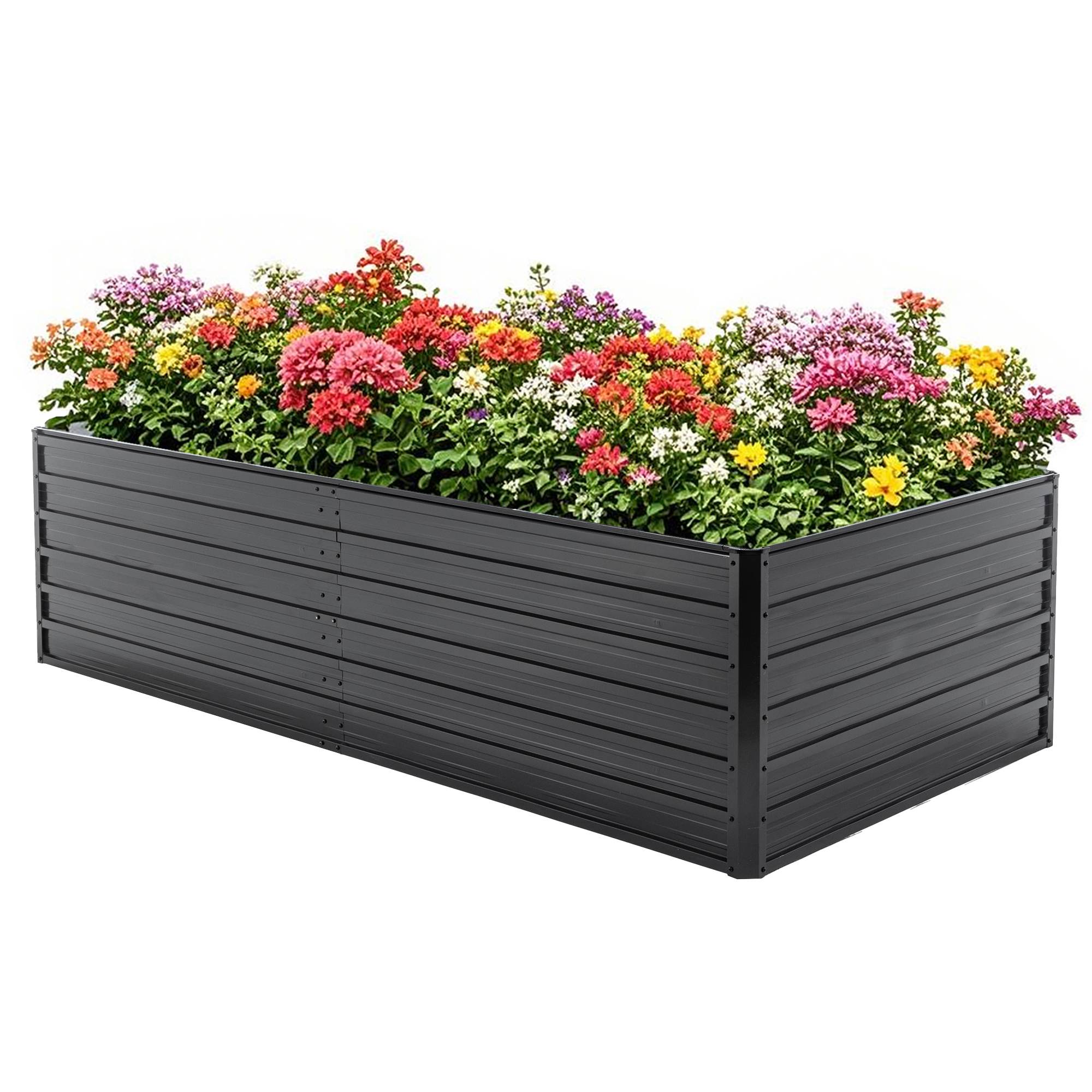 Galvanized Outdoor Raised Garden Bed Kit - Black Rectangle Planter for Vegetables, Fruits, and Herbs - Image 18