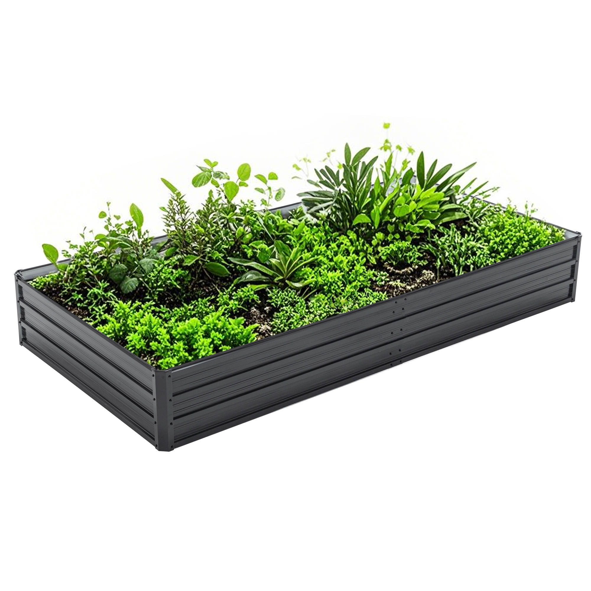 Galvanized Outdoor Raised Garden Bed Kit - Black Rectangle Planter for Vegetables, Fruits, and Herbs - Image 20