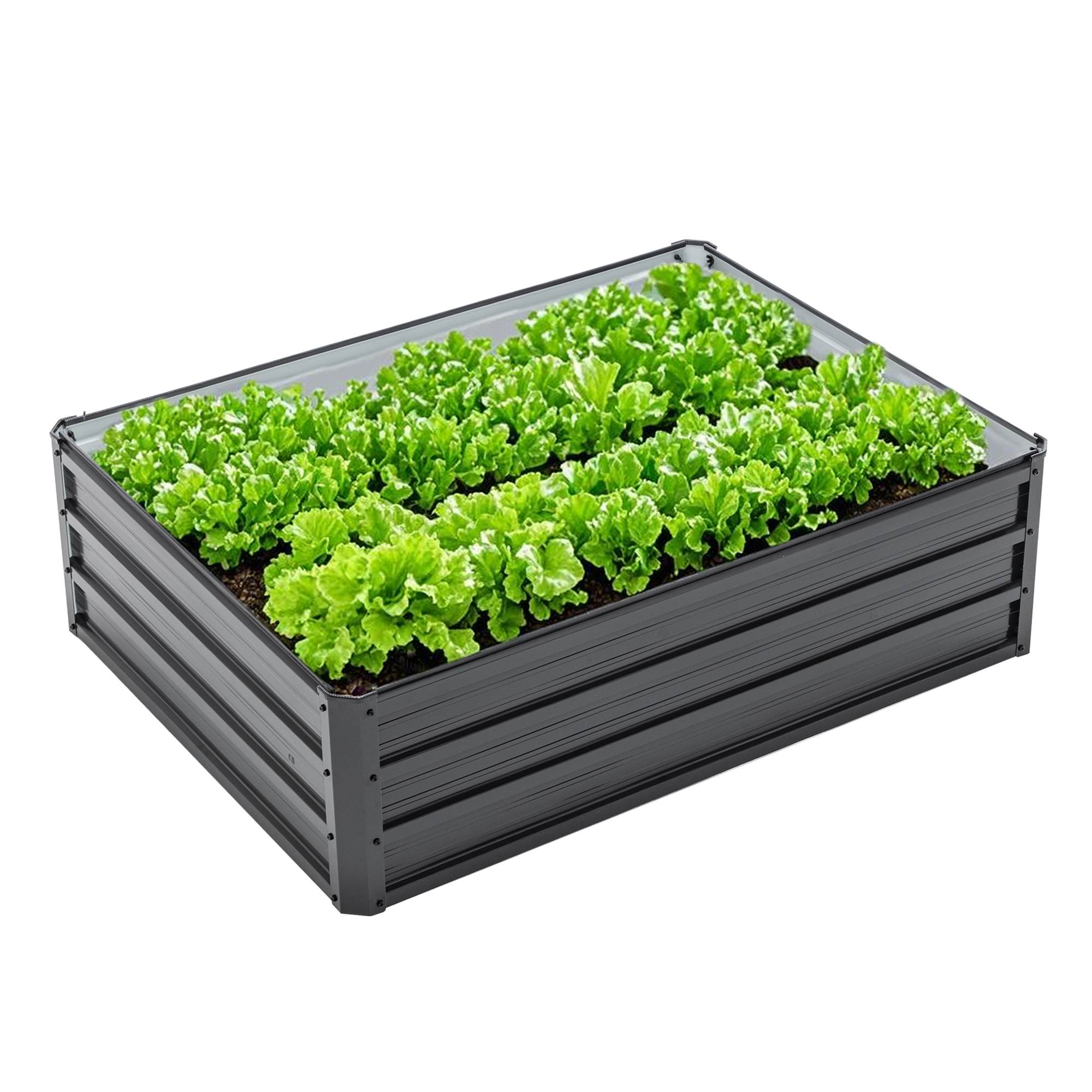 Galvanized Outdoor Raised Garden Bed Kit - Black Rectangle Planter for Vegetables, Fruits, and Herbs - Image 23