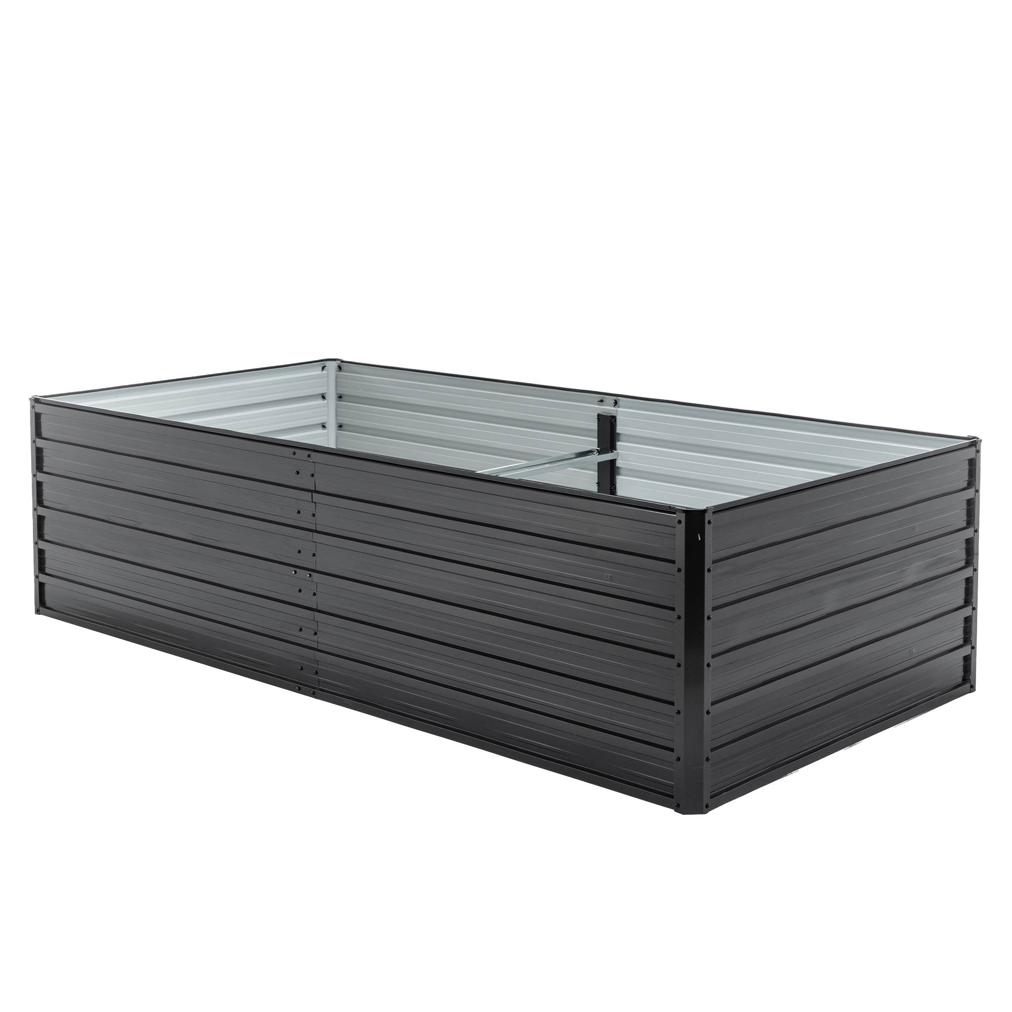Galvanized Outdoor Raised Garden Bed Kit - Black Rectangle Planter for Vegetables, Fruits, and Herbs - Image 24