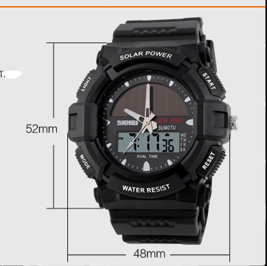 Fashionable Outdoor Sports Men's Solar Watch - Waterproof Double Display Electronic Timepiece for Students - Image 5