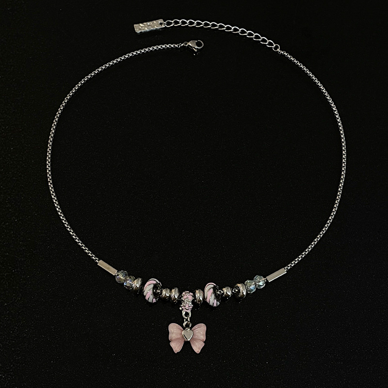 Y2g Elegant Bowknot Beaded Thread Necklace - Stylish Accessory for Any Occasion - Image 4