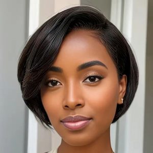 Front Transparent Lace, Women's Styling Hair Scissors, Non-Toxic Short Straight Human Hair Wig, Wavy Human Hair Wig, Glue-Free Solution.