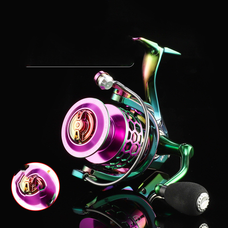 Vibrant Spinning Wheel Shopee Fishing Reel with Honeycomb Hole Thread Cup - Image 4