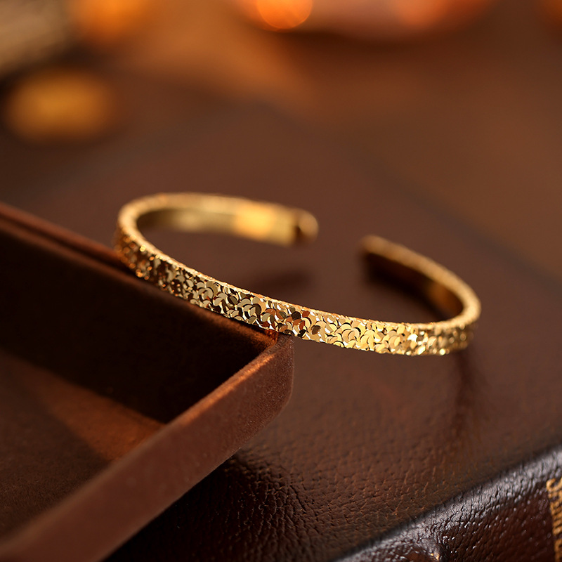 Stylish Solid Silver Open Bracelet for Women - Unique Niche Design - Image 3