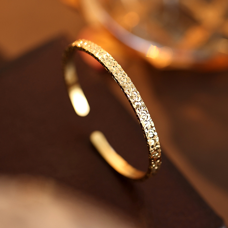 Stylish Solid Silver Open Bracelet for Women - Unique Niche Design - Image 6