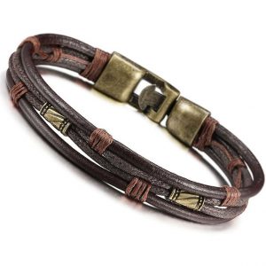 Vintage Men's Braided Leather Bracelet - Stylish & Durable Accessory