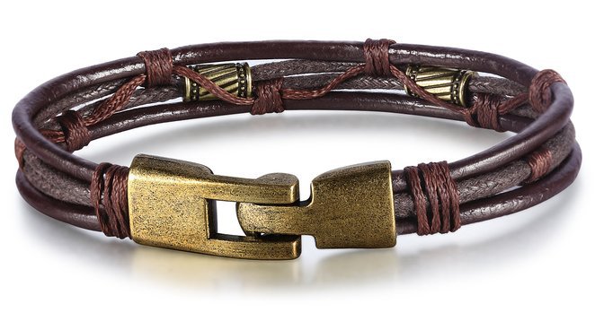 Vintage Men's Braided Leather Bracelet - Stylish & Durable Accessory - Image 5