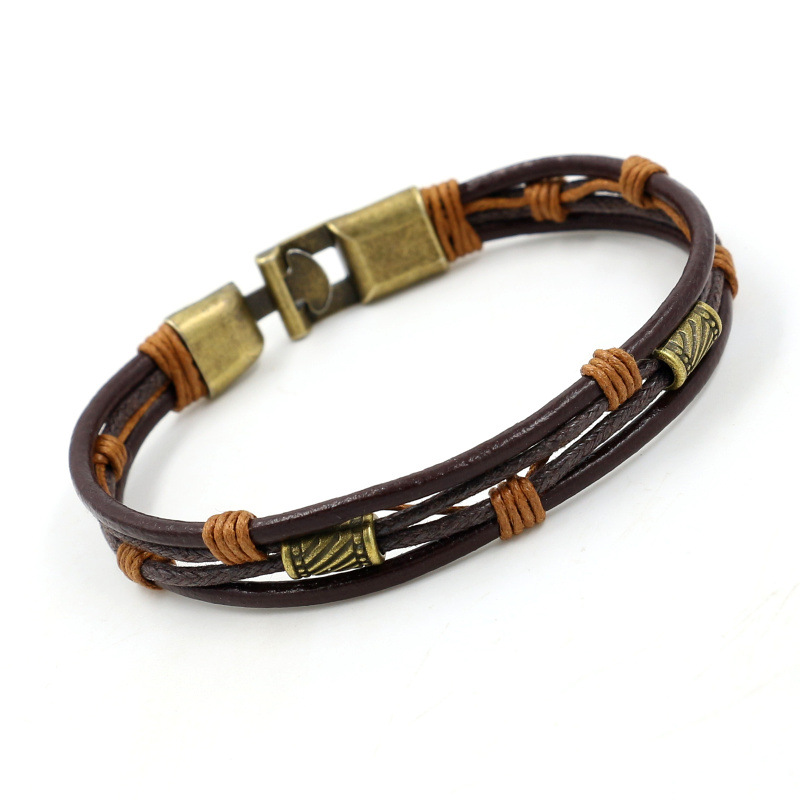 Vintage Men's Braided Leather Bracelet - Stylish & Durable Accessory - Image 6