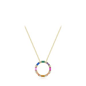 Elegant Pure Inlaid Color Zircon Clavicle Chain - Stunning Jewelry Piece