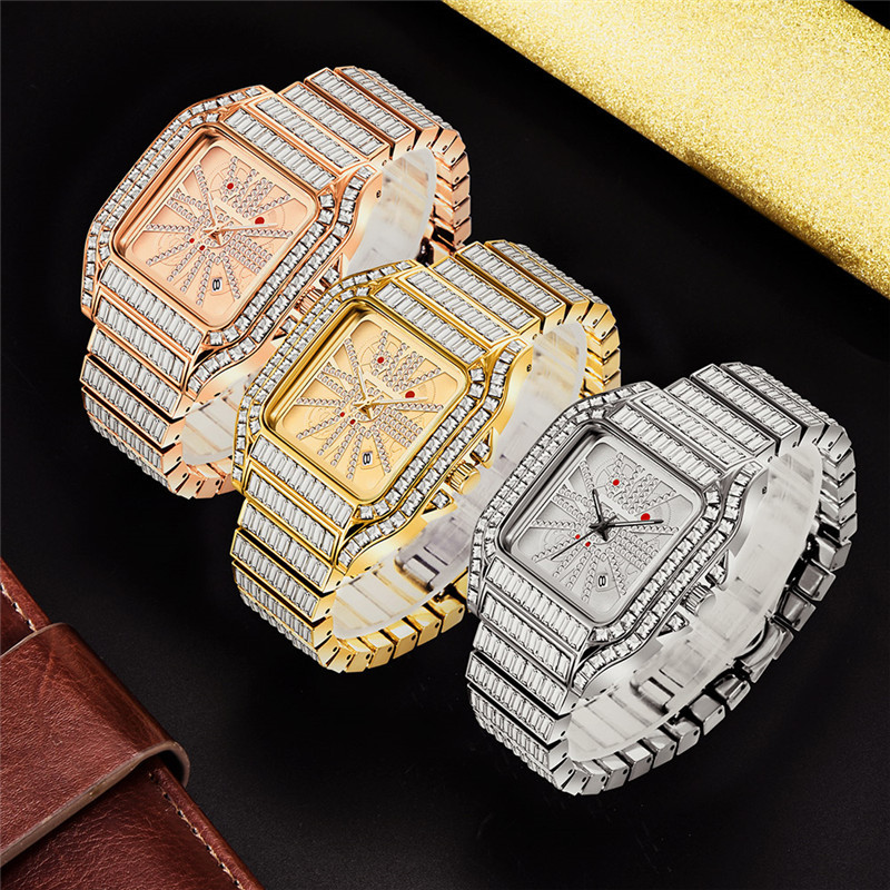 Hip Hop Full Diamond Men's Quartz Watch with Large Dial - Luxury Timepiece